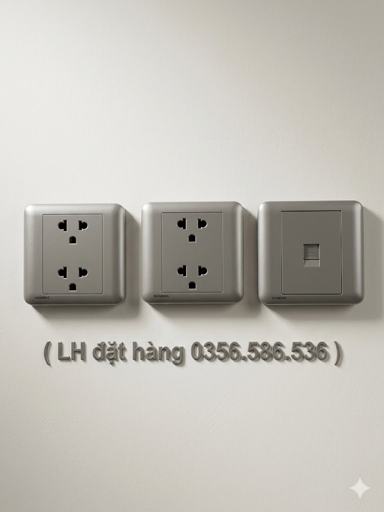 Ổ Cắm Đôi 3 Chấu Siemens Seata Bạc