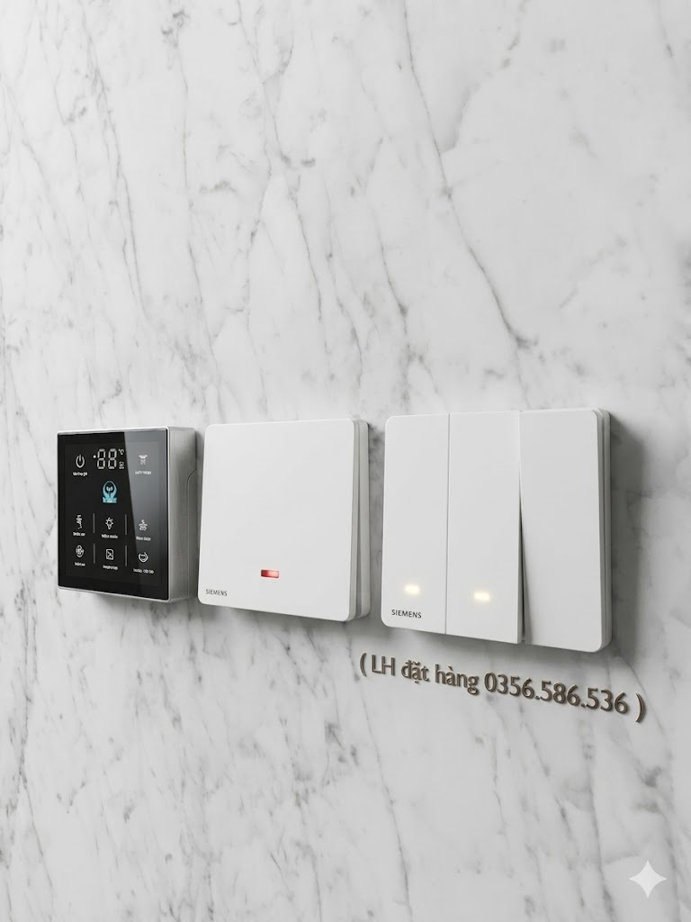 Công tắc Siemens Arina trắng có Led
