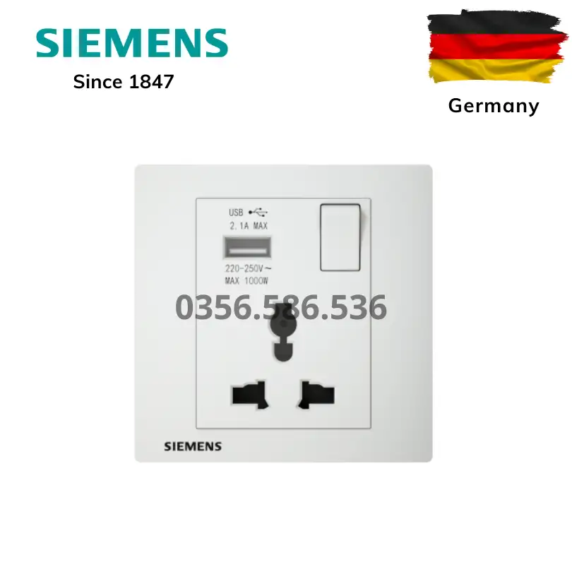 Ổ Cắm Đa Năng 13A USB Siemens RELFA