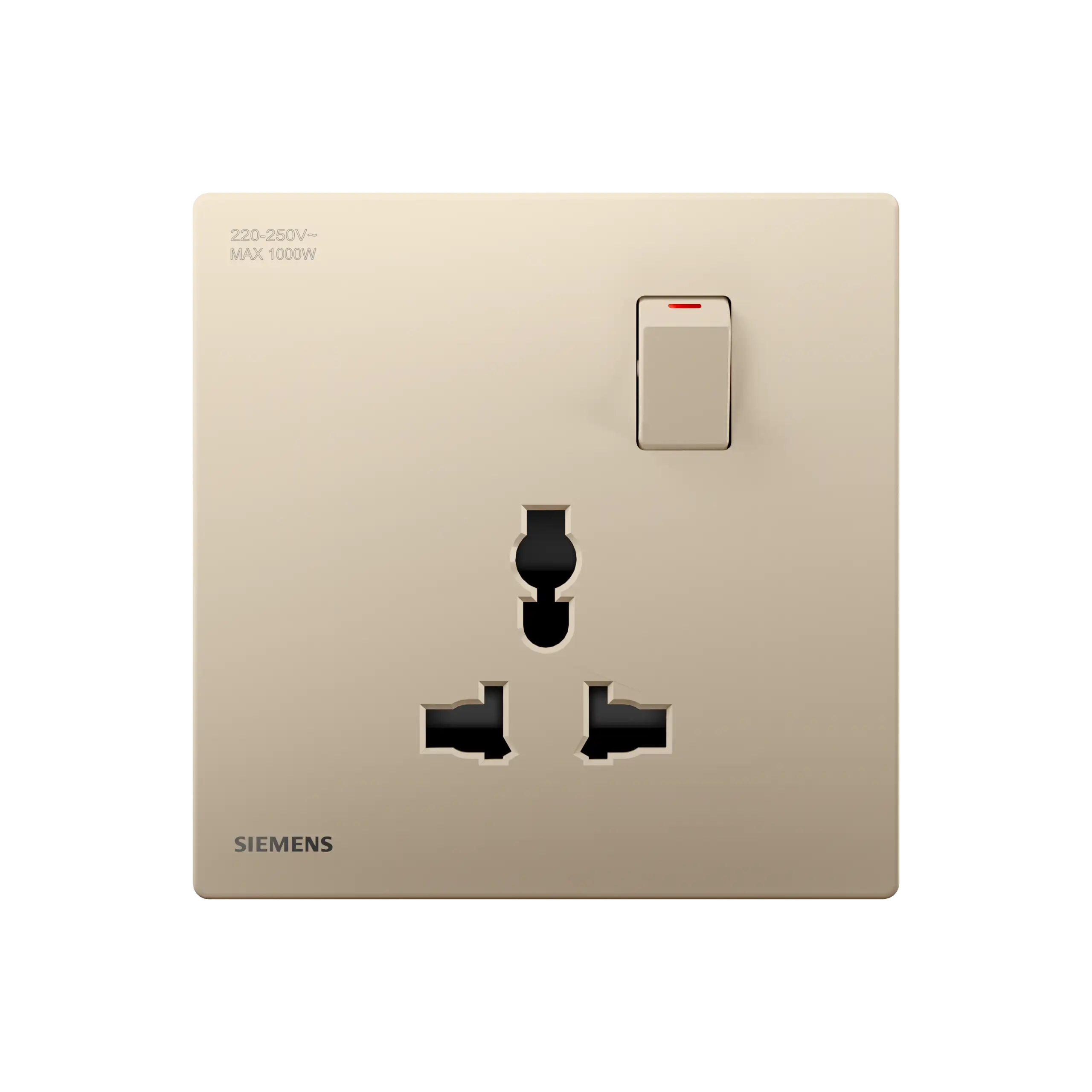 Alternative view of Ổ cắm đơn 3 chấu kèm công tắc Siemens Peleus Gold