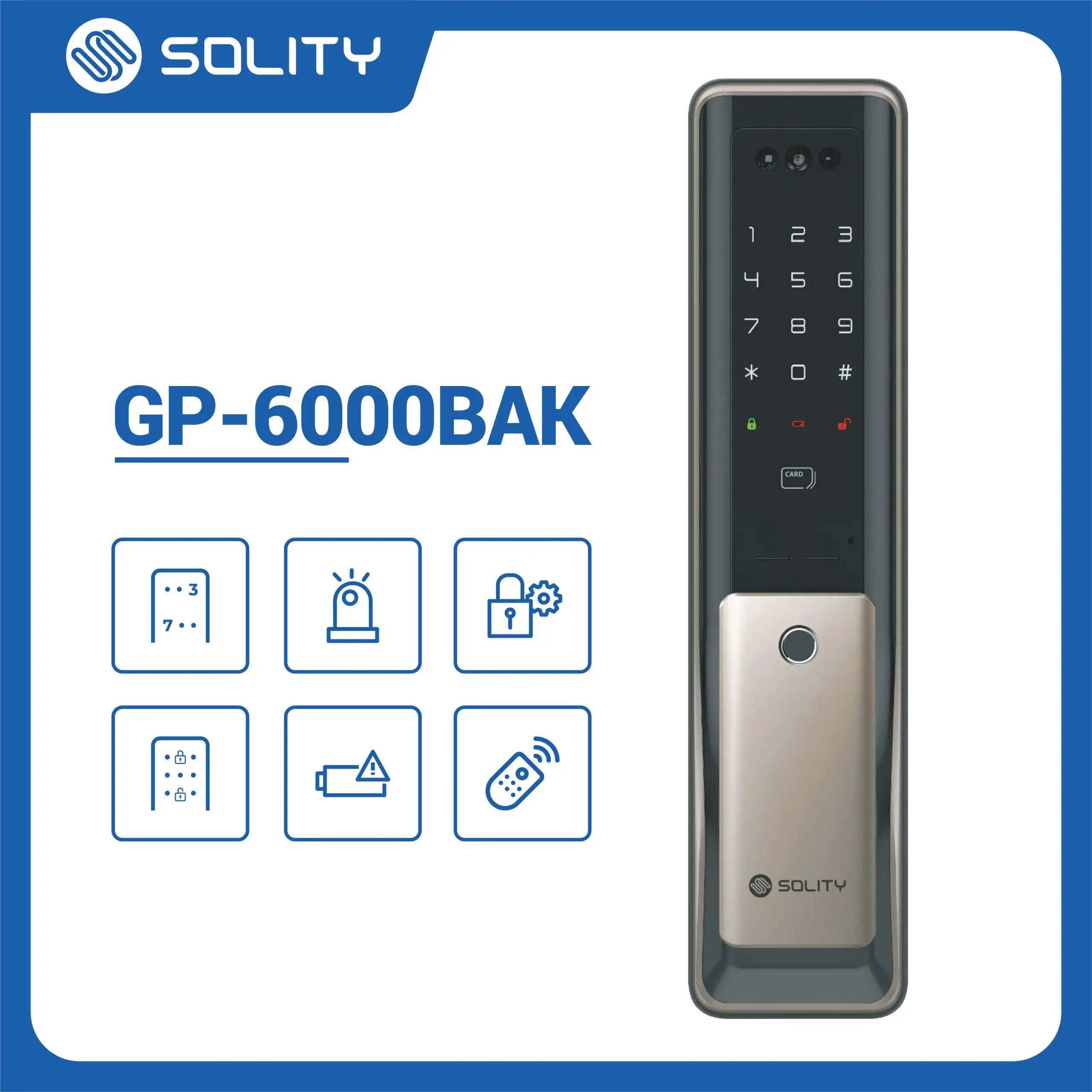 Khóa Diện Khuôn Mặt Solity GP-6000BAK