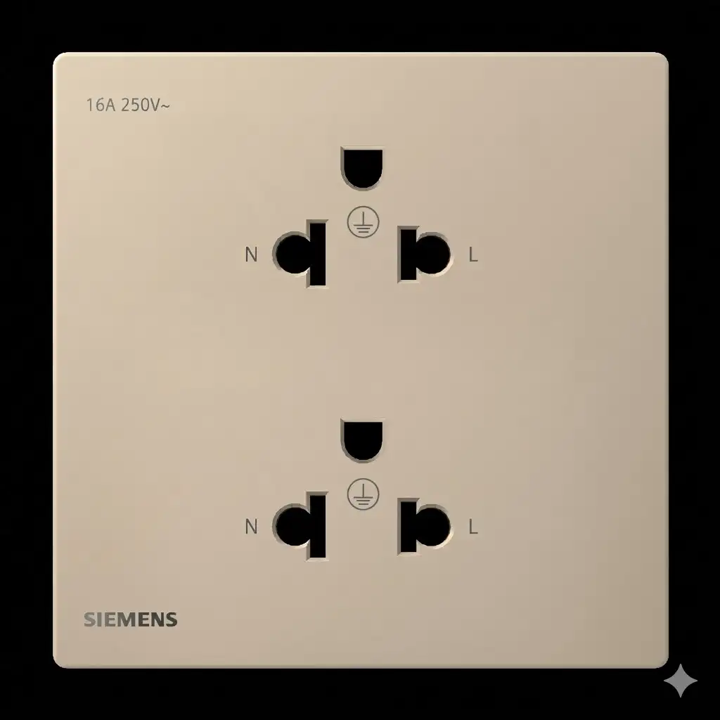 Alternative view of Ổ cắm đôi 3 chấu Siemens Peleus Gold