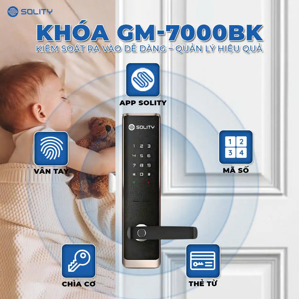 Khóa Vân Tay Solity GM-7000BK - Ảnh 5